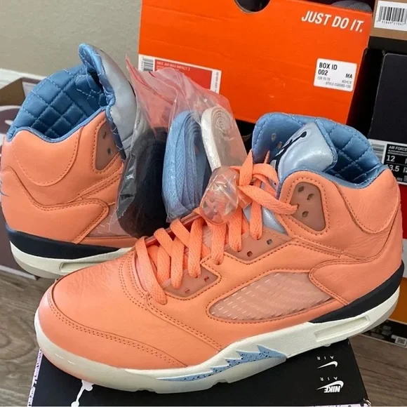 NIB Jordan - Air 5 Retro DV4982 641 DJ Khaled Crimson Bliss men’s 6 women’s 8 - Picture 8 of 8